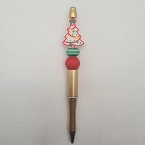 White Christmas Tree Silicone Bead Pen