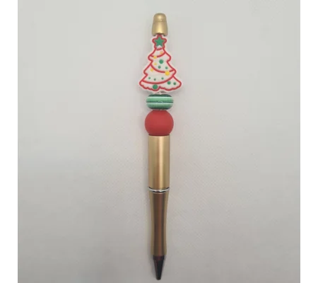 White Christmas Tree Silicone Bead Pen