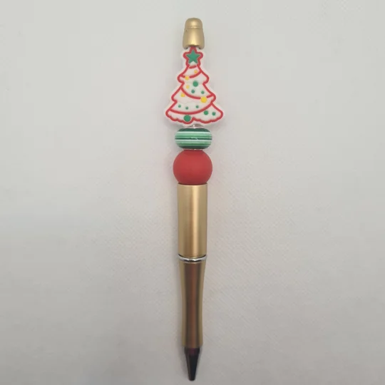 White Christmas Tree Silicone Bead Pen