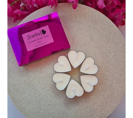 6 Pack Heart Shaped Tealight Candles
