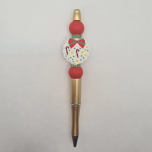 White Wreath Silicone Bead Pen