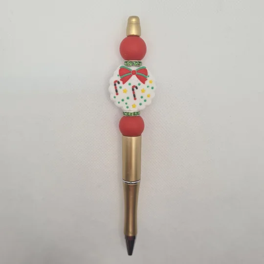 White Wreath Silicone Bead Pen