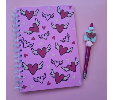 Winged Hearts Notebook and Pen Bundle