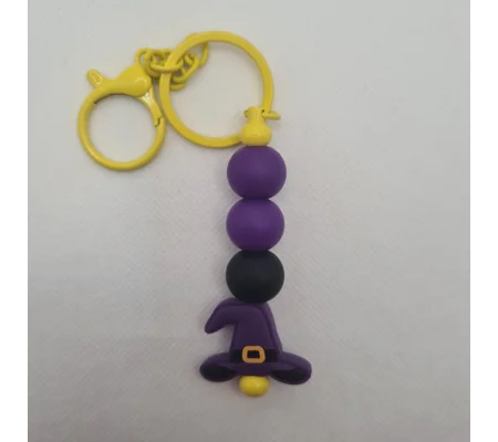 Witch Hat Silicone Bead Keychain