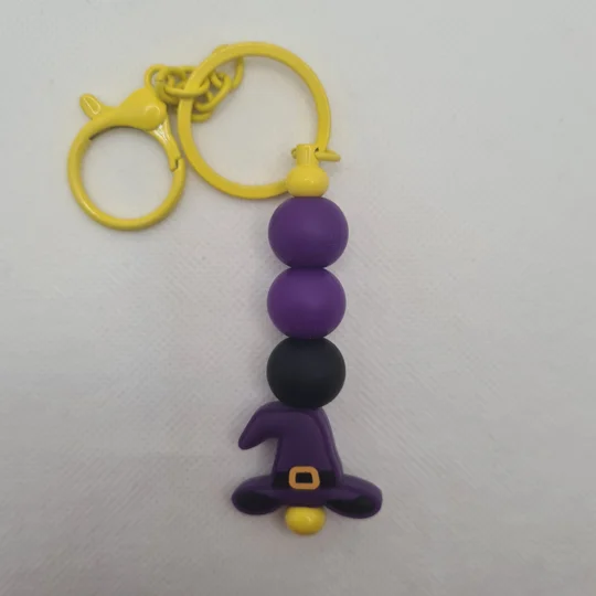 Witch Hat Silicone Bead Keychain