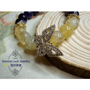 Dreamy Amethyst, Citrine, and White Azeztulite Bracelet Dreamy Amethyst, Citrine, and White Azeztulite Bracelet