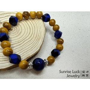 Golden Sandalwood & Blue Tiger's Eye Bracelet Golden Sandalwood & Blue Tiger's Eye Bracelet