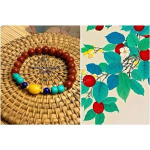 [Limited] South Red Agate, Amber, Turquoise, Lapis lazuli Bracelet 南紅綠松石青金石蜜蠟手串
