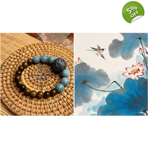 Blue Water Jadeite & Agarwood Bracelet 藍水翡翠沉香手串 Blue Water Jadeite & Agarwood Bracelet 藍水翡翠沉香手串