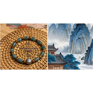 [Limited] Blue - water Jadeite & Kuka Bracelet 藍水翡翠庫克手串
