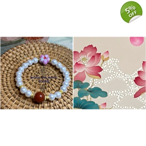 Mother-of-pearl - South Red AgateBracelet 南紅貝母珠手串 Mother-of-pearl - South Red AgateBracelet 南紅貝母珠手串