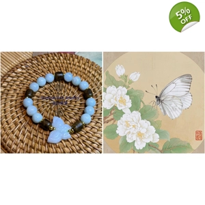 Butterfly - dancing Jade - Sandalwood Bracelet 翡翠沉香手串 Butterfly - dancing Jade - Sandalwood Bracelet 翡翠沉香手串