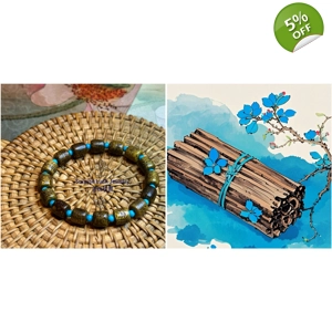 Agarwood and Turquoise Bracelet 沉香綠松石手串 Agarwood and Turquoise Bracelet 沉香綠松石手串