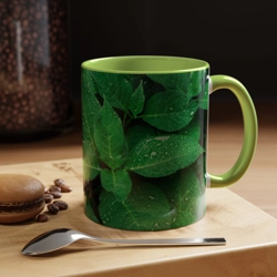 Vibrant Image Designs: Green Leafy Accent Mug (11, 15oz)  From £15.99