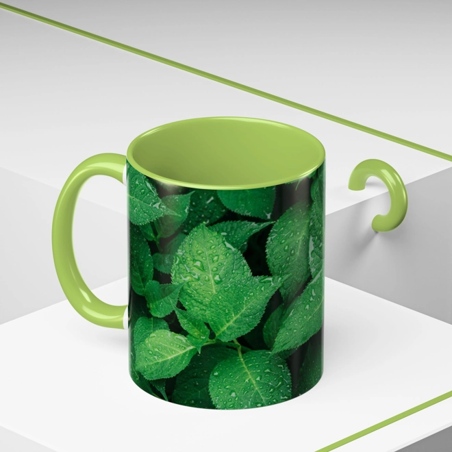 Additional Image for Vibrant Image Designs: Green Leafy Accent Mug (11, 15oz)  From £15.99