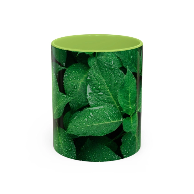 Additional Image for Vibrant Image Designs: Green Leafy Accent Mug (11, 15oz)  From £15.99