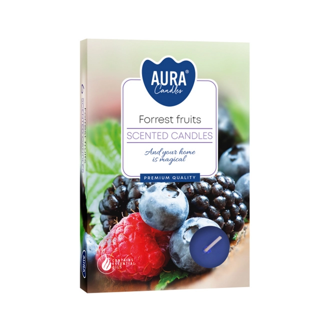 Additional Image for 3 pack fruit candle collection - Scented Tealights: Forest Fruits, Strawberry & Raspberry Cloud
