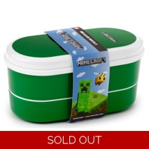 Minecraft Creeper Lunch Box & Reusable Insulated Drinks Bottle Digital Thermometer Set