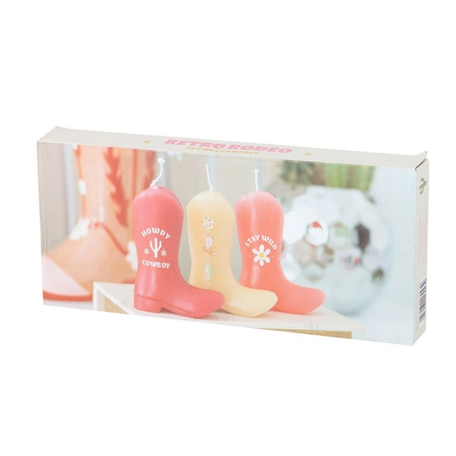 Additional Image for Set of 3  Novelty Cowboy Boot Candles