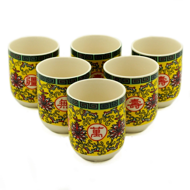 Additional Image for Tea Pot & 6x Herbal Tea Cups - Long Life Oriental Design