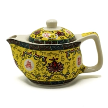 Tea Pot & 6x Herbal Tea Cups - Long Life Oriental Design
