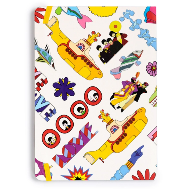 Additional Image for Recycled Paper A5 Lined Notebook -  licensed The Beatles Yellow Submarine White