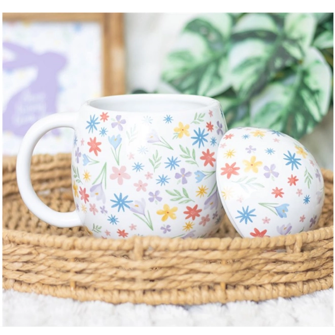 Additional Image for Spring Floral Print Egg Shaped Mug