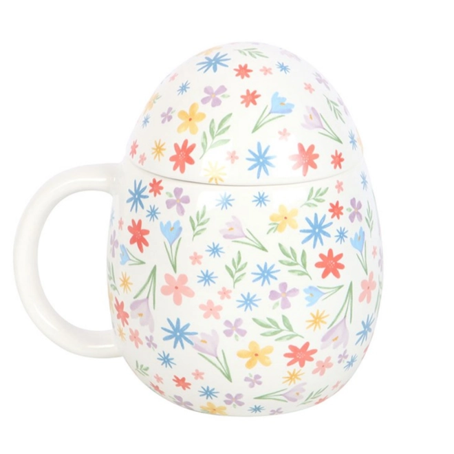 Additional Image for Spring Floral Print Egg Shaped Mug