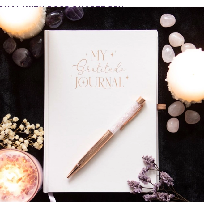 Additional Image for Gratitude Journal with Rose Quartz Pen