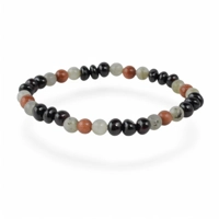 Black amber bracelet with gemstones