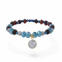 Amber bracelet with glass beads -..