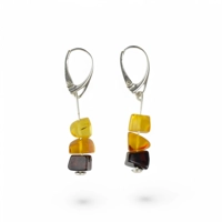 Chic Silver Baltic Amber Earrings..
