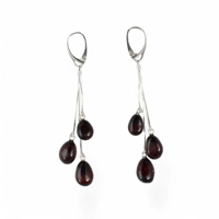 Unique Silver Baltic Amber Drop E..