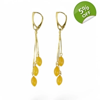 Long Baltic Amber Earrings - Stun..