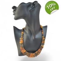 Amber Necklace: Green raw kolje a..
