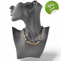 Amber necklace with hazelwood & g..