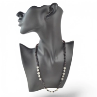 Raw Amber necklace with glass beads