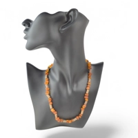 Raw Amber necklace with hazelwood..