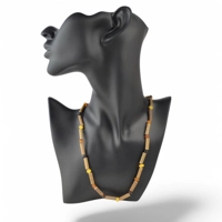 Men's amber necklace with hazelwo..