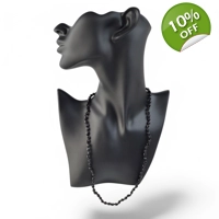 Olive Black Baltic Amber Necklace..