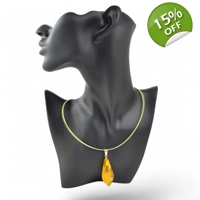 Dark Yellow Amber Pendant - Natur..