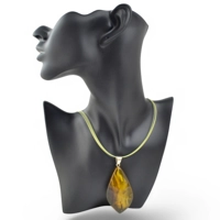Chunky Amber Pendant With Silver