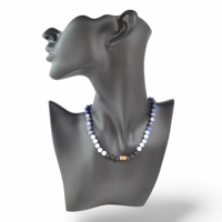 Sodalite agate hazelwood necklace..