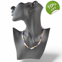 Amethyst quartz necklace with haz..