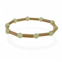 Prehnite beads bracelet with haze..