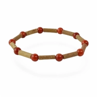 Red gemstones beads bracelet with..